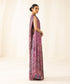 Festive Women's Unstitched Poly Satin Purple 3 Piece Saree